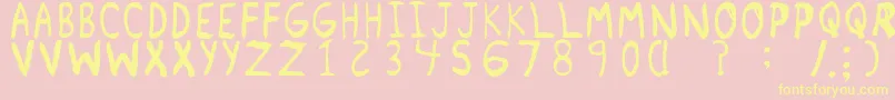 RemnantRegular Font – Yellow Fonts on Pink Background
