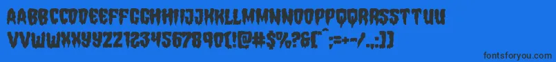 Шрифт Hemogoblinmangle – чёрные шрифты на синем фоне