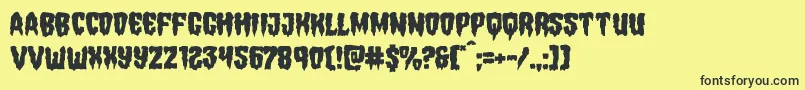 Hemogoblinmangle-Schriftart – Schwarze Schriften auf gelbem Hintergrund