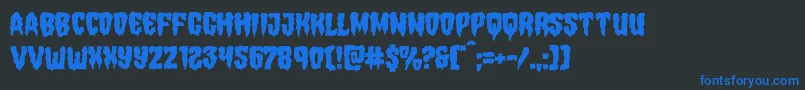 フォントHemogoblinmangle – 黒い背景に青い文字