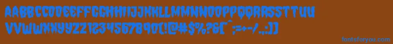Hemogoblinmangle-fontti – siniset fontit ruskealla taustalla