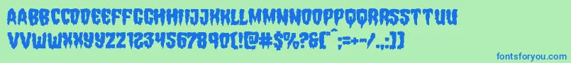 Hemogoblinmangle-fontti – siniset fontit vihreällä taustalla