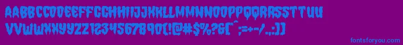 フォントHemogoblinmangle – 紫色の背景に青い文字