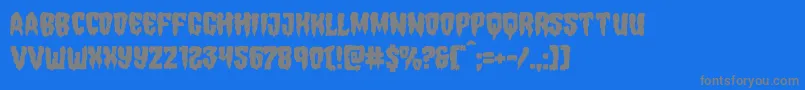 Hemogoblinmangle-fontti – harmaat kirjasimet sinisellä taustalla