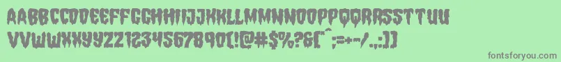 フォントHemogoblinmangle – 緑の背景に灰色の文字
