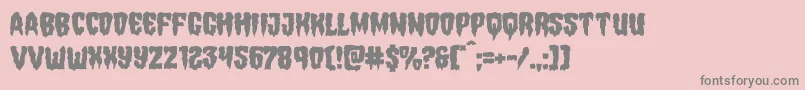 Hemogoblinmangle-fontti – harmaat kirjasimet vaaleanpunaisella taustalla