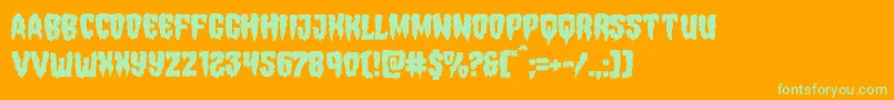 Шрифт Hemogoblinmangle – зелёные шрифты на оранжевом фоне