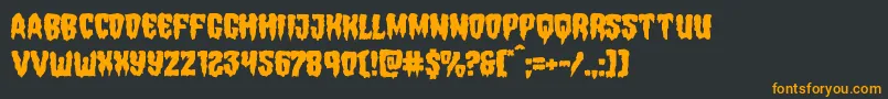 フォントHemogoblinmangle – 黒い背景にオレンジの文字