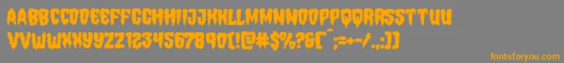 Hemogoblinmangle-Schriftart – Orangefarbene Schriften auf grauem Hintergrund