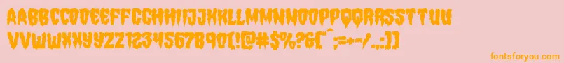 Hemogoblinmangle-Schriftart – Orangefarbene Schriften auf rosa Hintergrund