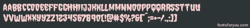 Hemogoblinmangle-fontti – vaaleanpunaiset fontit mustalla taustalla