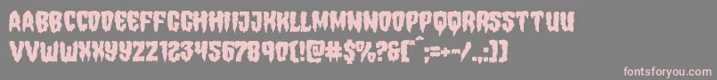 フォントHemogoblinmangle – 灰色の背景にピンクのフォント
