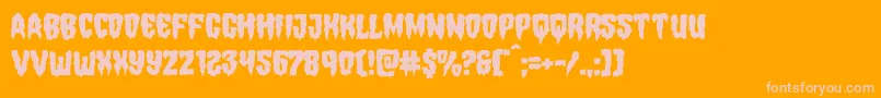 Hemogoblinmangle-fontti – vaaleanpunaiset fontit oranssilla taustalla