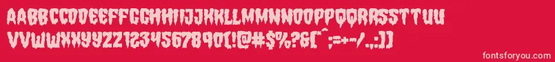 Hemogoblinmangle-Schriftart – Rosa Schriften auf rotem Hintergrund
