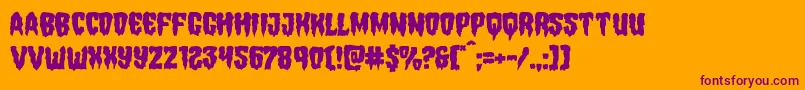 Hemogoblinmangle-Schriftart – Violette Schriften auf orangefarbenem Hintergrund
