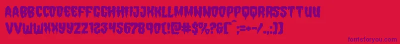 フォントHemogoblinmangle – 赤い背景に紫のフォント