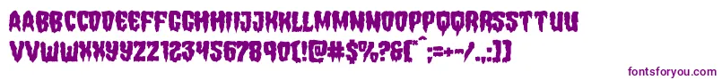 Hemogoblinmangle-Schriftart – Violette Schriften auf weißem Hintergrund