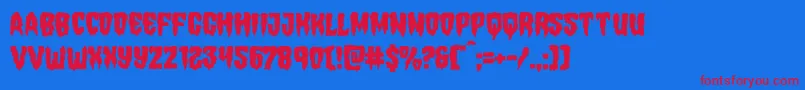 Hemogoblinmangle-fontti – punaiset fontit sinisellä taustalla
