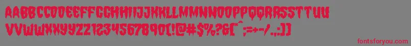 フォントHemogoblinmangle – 赤い文字の灰色の背景