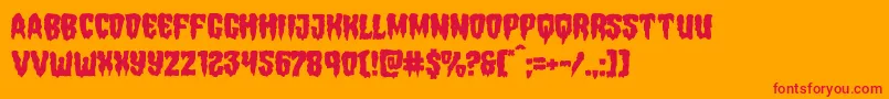 フォントHemogoblinmangle – オレンジの背景に赤い文字