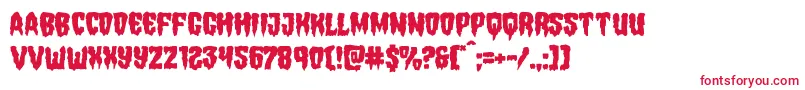 Hemogoblinmangle-Schriftart – Rote Schriften auf weißem Hintergrund