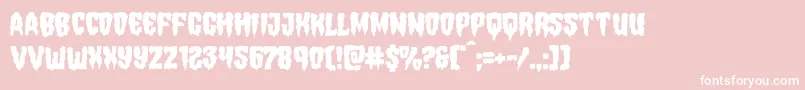 Hemogoblinmangle-Schriftart – Weiße Schriften auf rosa Hintergrund