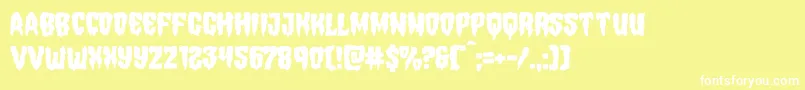 Hemogoblinmangle Font – White Fonts on Yellow Background