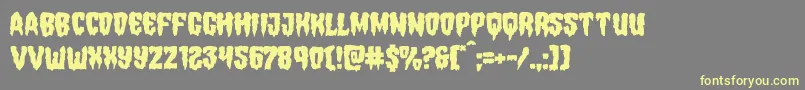 フォントHemogoblinmangle – 黄色のフォント、灰色の背景