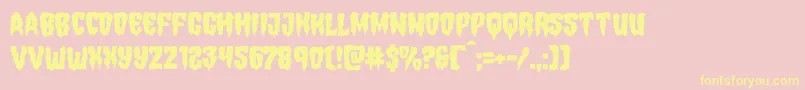 Hemogoblinmangle-fontti – keltaiset fontit vaaleanpunaisella taustalla