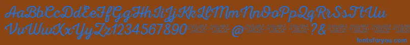 Nexarustscriptl0 Font – Blue Fonts on Brown Background