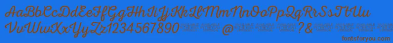 Nexarustscriptl0 Font – Brown Fonts on Blue Background