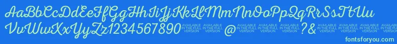 Nexarustscriptl0 Font – Green Fonts on Blue Background