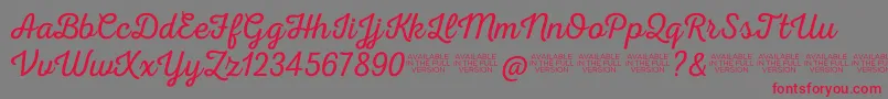 Nexarustscriptl0 Font – Red Fonts on Gray Background