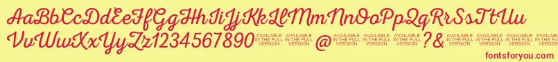 Nexarustscriptl0 Font – Red Fonts on Yellow Background