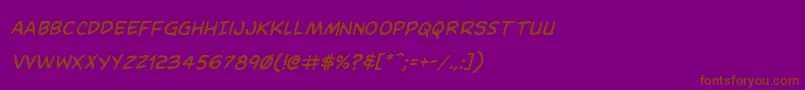 Dominomaskital-fontti – ruskeat fontit violetilla taustalla