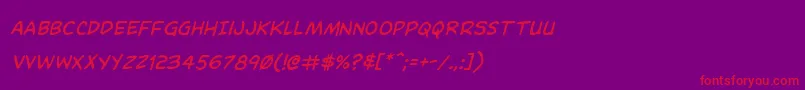 Dominomaskital Font – Red Fonts on Purple Background