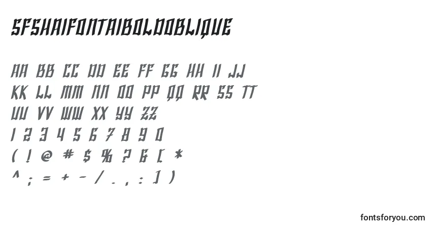 SfShaiFontaiBoldOblique-fontti – aakkoset, numerot, erikoismerkit
