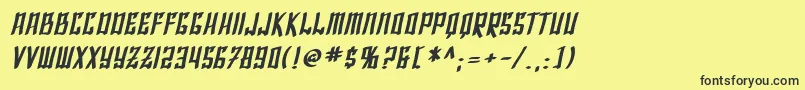フォントSfShaiFontaiBoldOblique – 黒い文字の黄色い背景