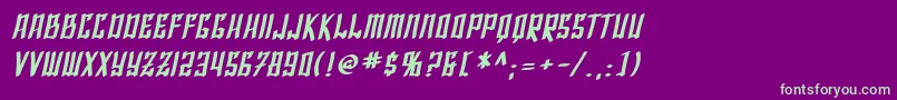 SfShaiFontaiBoldOblique Font – Green Fonts on Purple Background