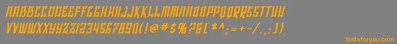 SfShaiFontaiBoldOblique-Schriftart – Orangefarbene Schriften auf grauem Hintergrund