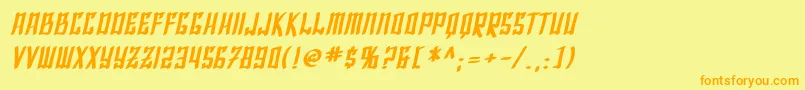 SfShaiFontaiBoldOblique Font – Orange Fonts on Yellow Background