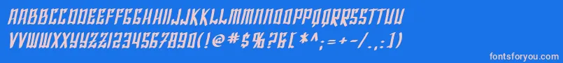 SfShaiFontaiBoldOblique Font – Pink Fonts on Blue Background