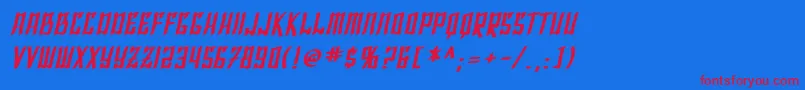 SfShaiFontaiBoldOblique Font – Red Fonts on Blue Background