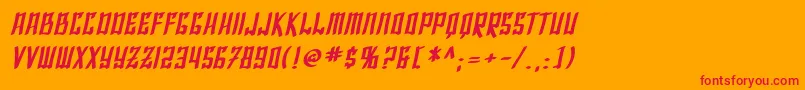 SfShaiFontaiBoldOblique Font – Red Fonts on Orange Background