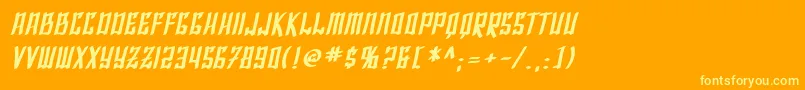 SfShaiFontaiBoldOblique Font – Yellow Fonts on Orange Background