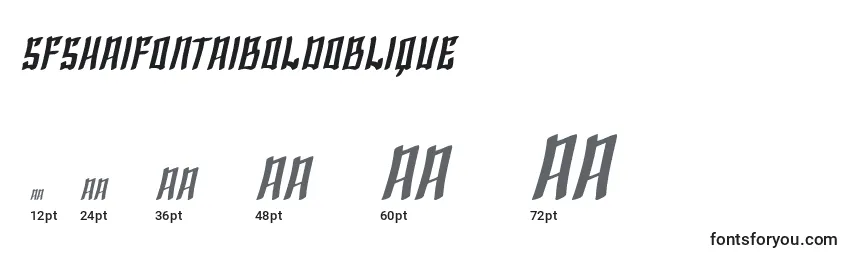 SfShaiFontaiBoldOblique Font Sizes