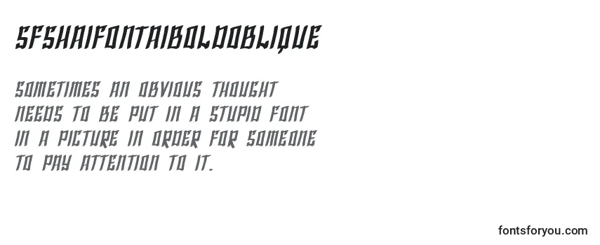 Review of the SfShaiFontaiBoldOblique Font