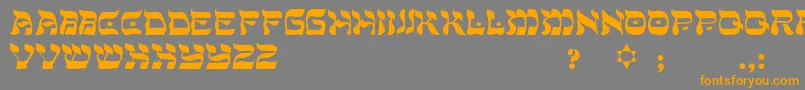 フォントSadat – オレンジの文字は灰色の背景にあります。