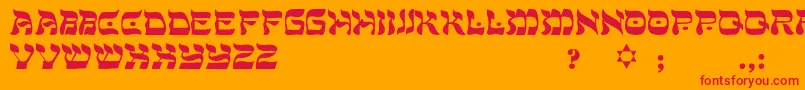 フォントSadat – オレンジの背景に赤い文字