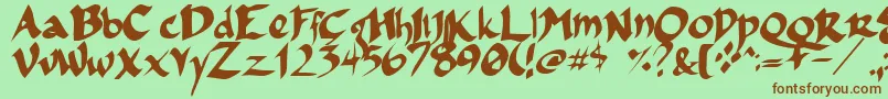 FsoIncompetentApprentice Font – Brown Fonts on Green Background